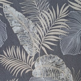 TAPETA GRAFITOWA W LIŚCIE Z...