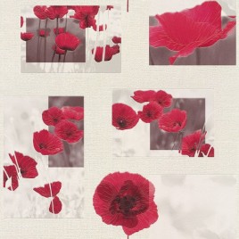 TAPETA W CZERWONE MAKI...