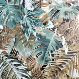 TAPETA W ZIELONE LIŚCIE -...